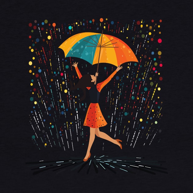 Cheerleader Rainy Day With Umbrella by JH Mart